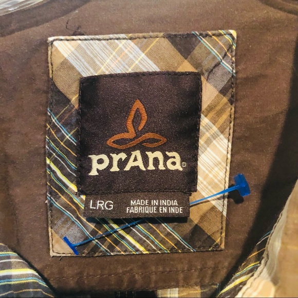 Prana flannel Button down mens large shirt - Picture 3 of 6